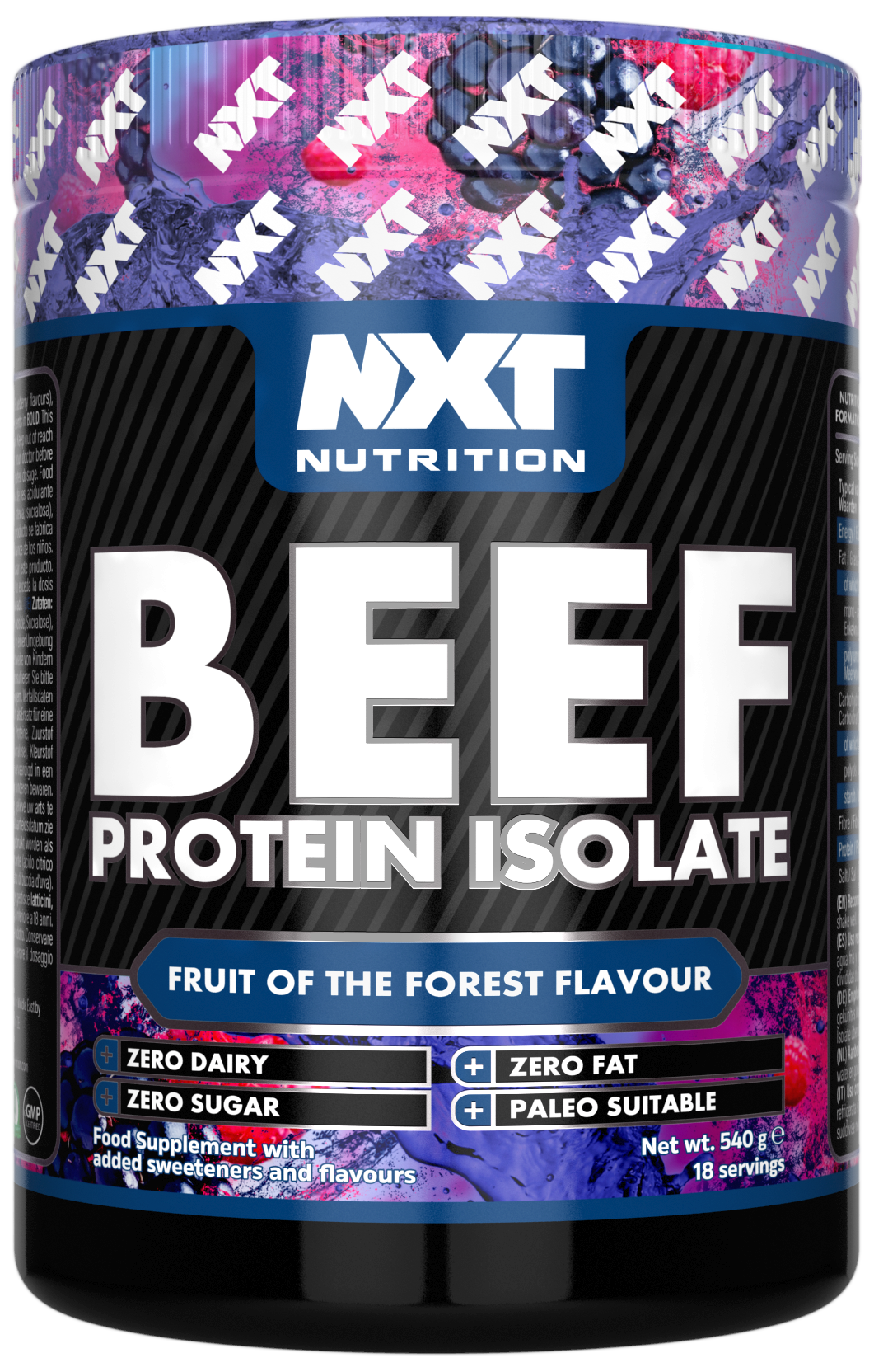 Beef Protein Isolate 540g, Fruits of the Forest