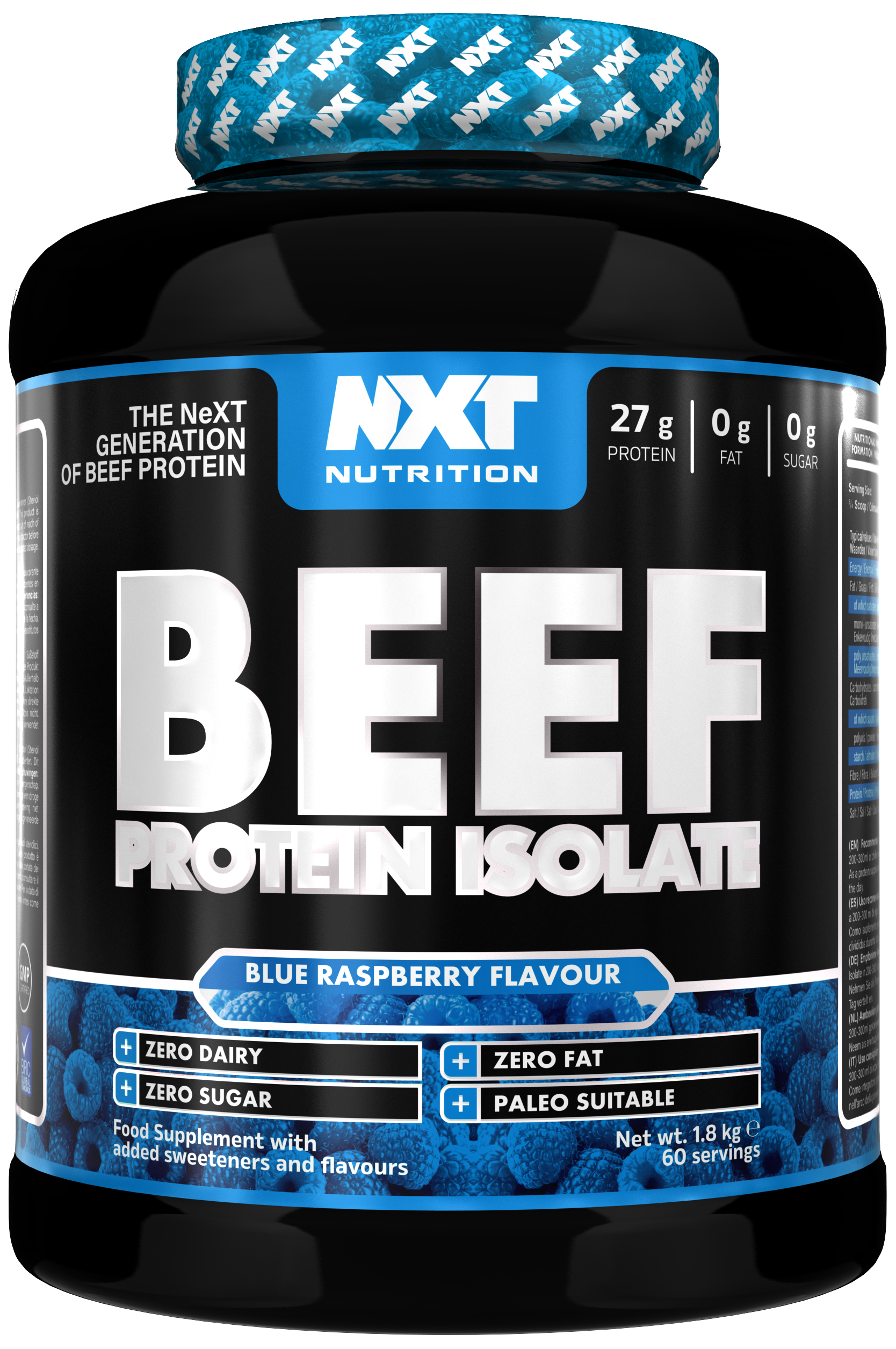 Beef Protein Isolate 1,8kg, Blue Raspberry