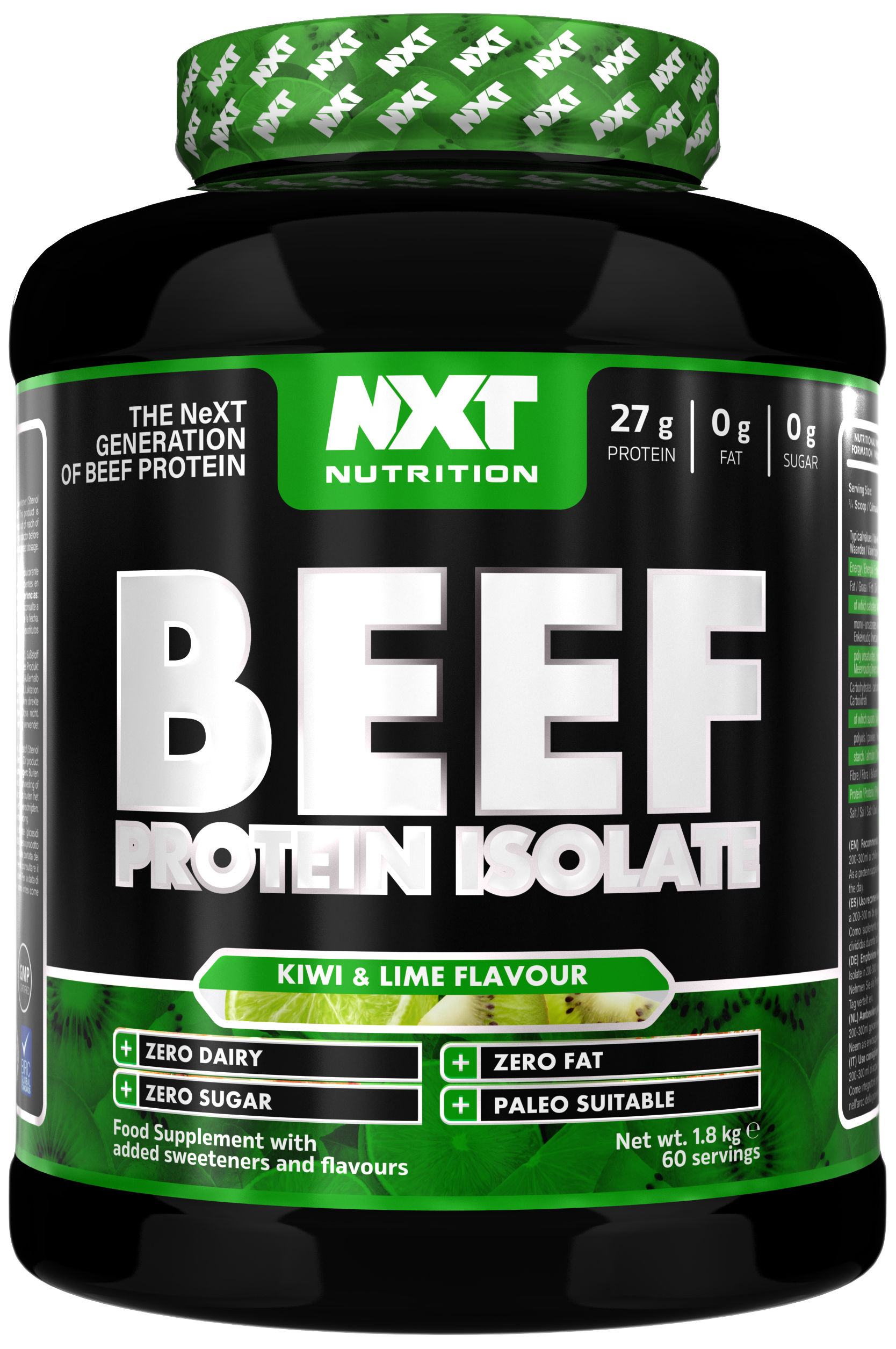 Beef Protein Isolate 1,8kg, Kiwi Lime
