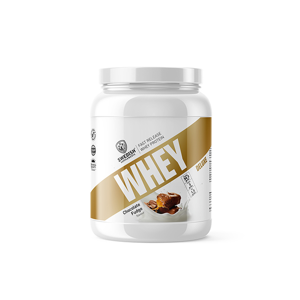 Whey Protein Deluxe, Boks, Chocolate Fudge