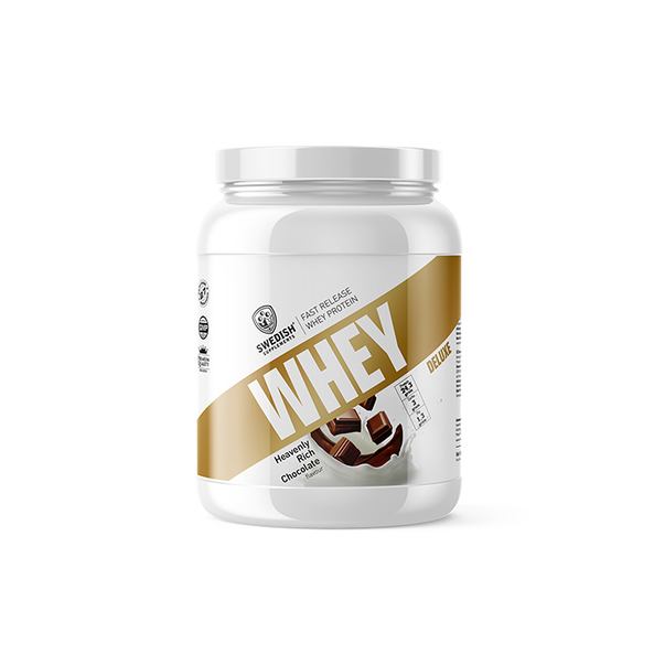 Whey Protein Deluxe, Boks, Heavenly Rich Chocolate