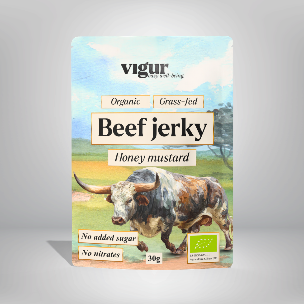 Økologisk Beef Jerky Honning & Sennep