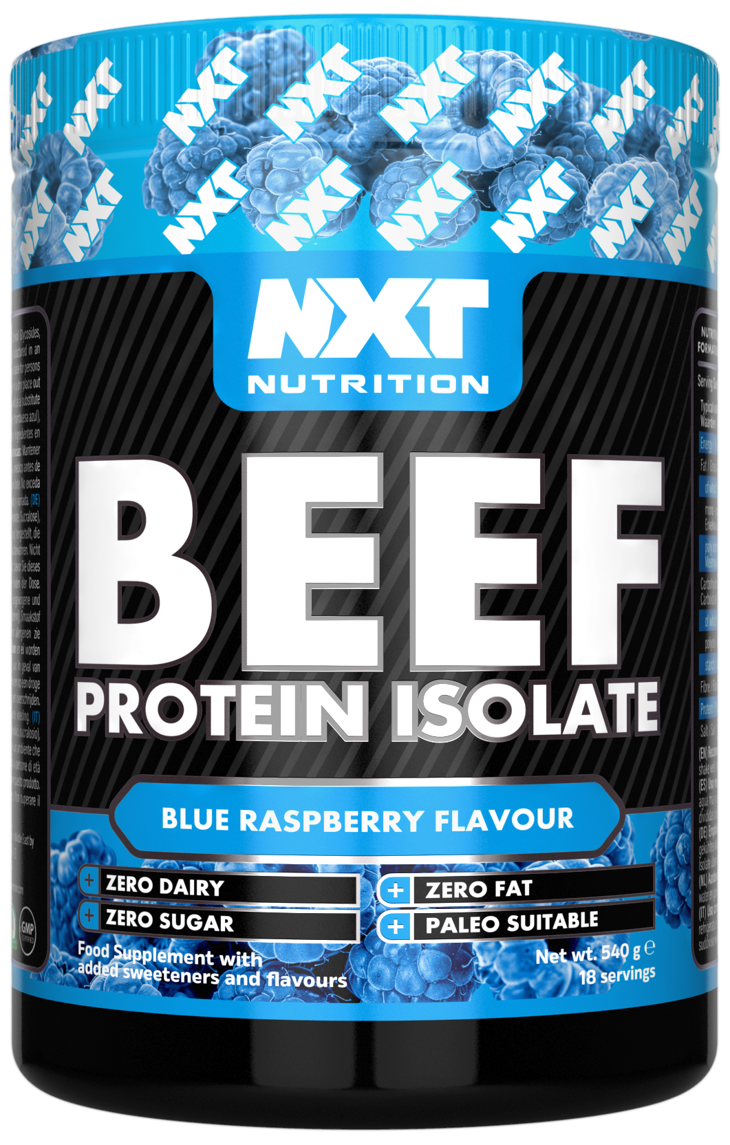Beef Protein Isolate 540g, Blue Raspberry