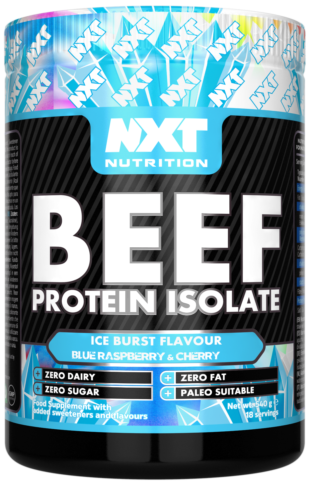 Beef Protein Isolate 540g, Ice Burst Blue Raspberry & Cherry