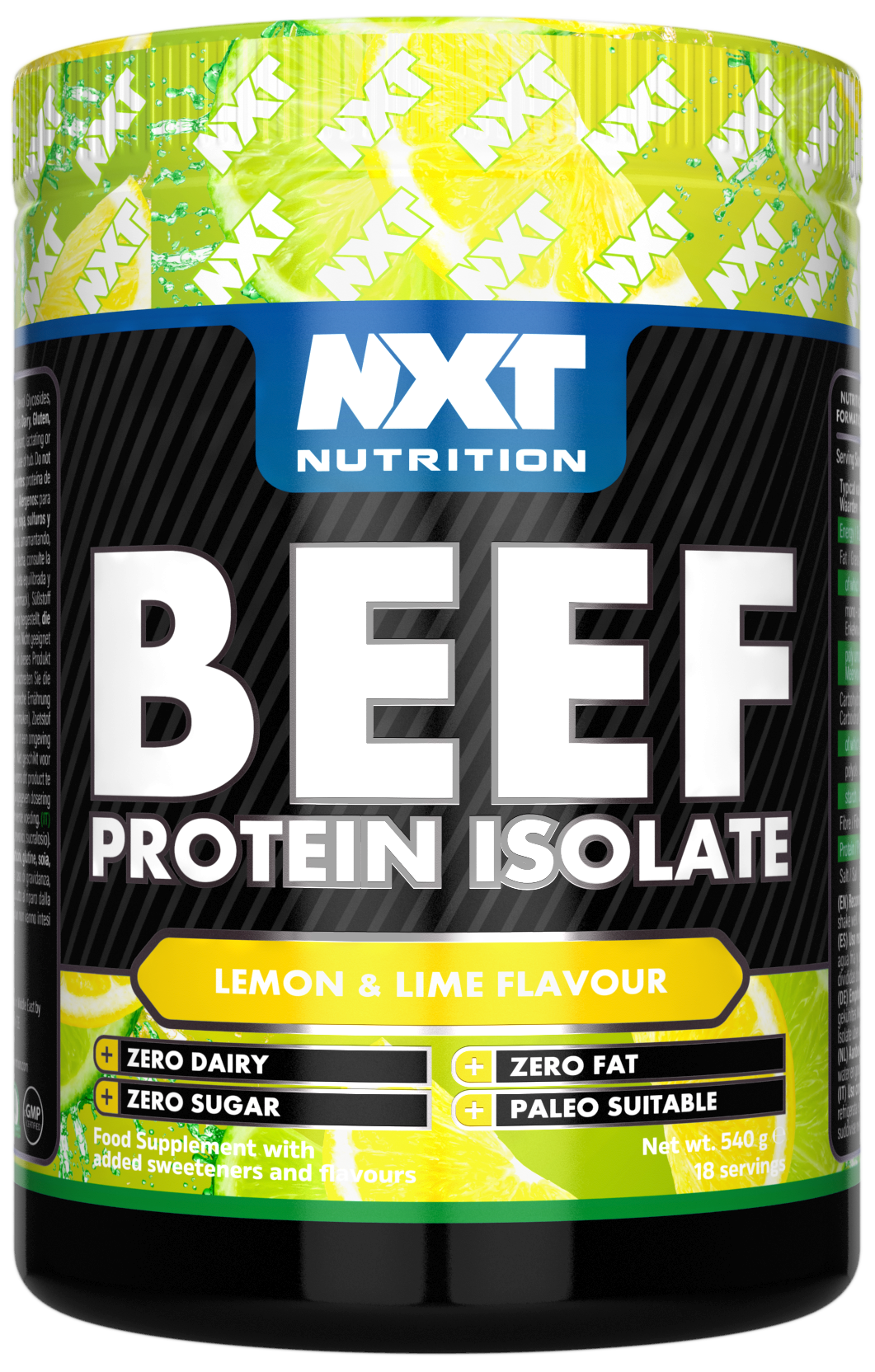 Beef Protein Isolate 540g, Lemon Lime
