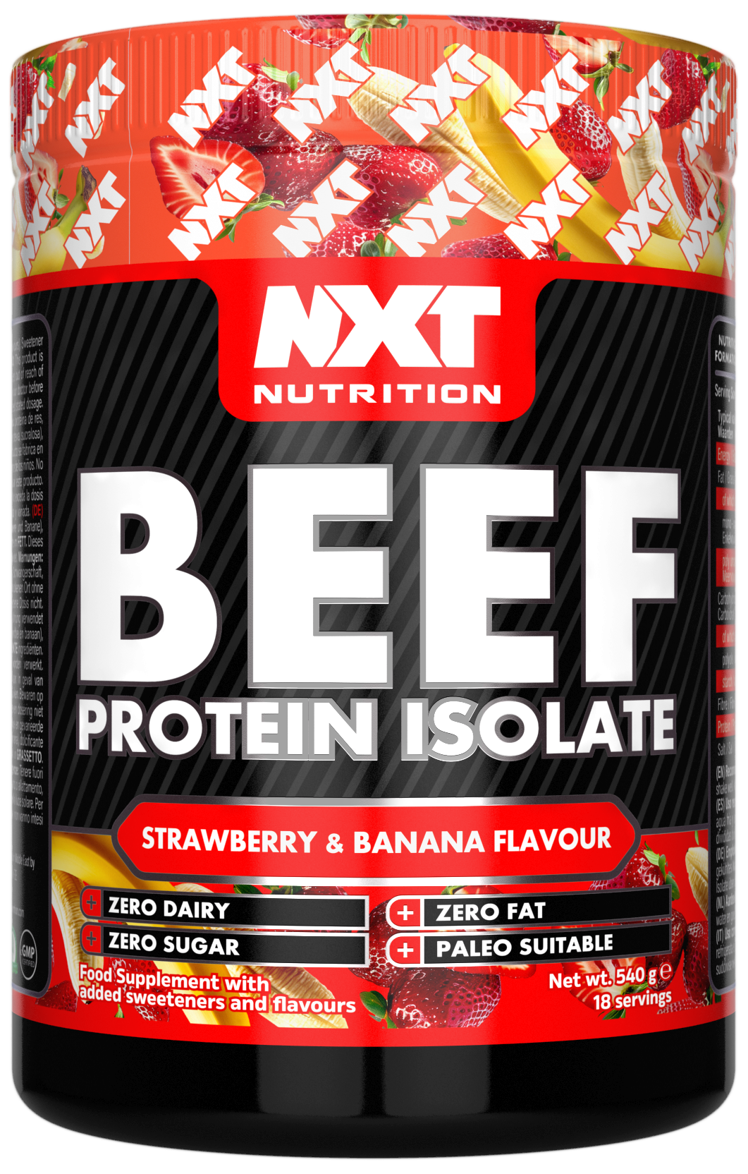 Beef Protein Isolate 540g, Strawberry Banana