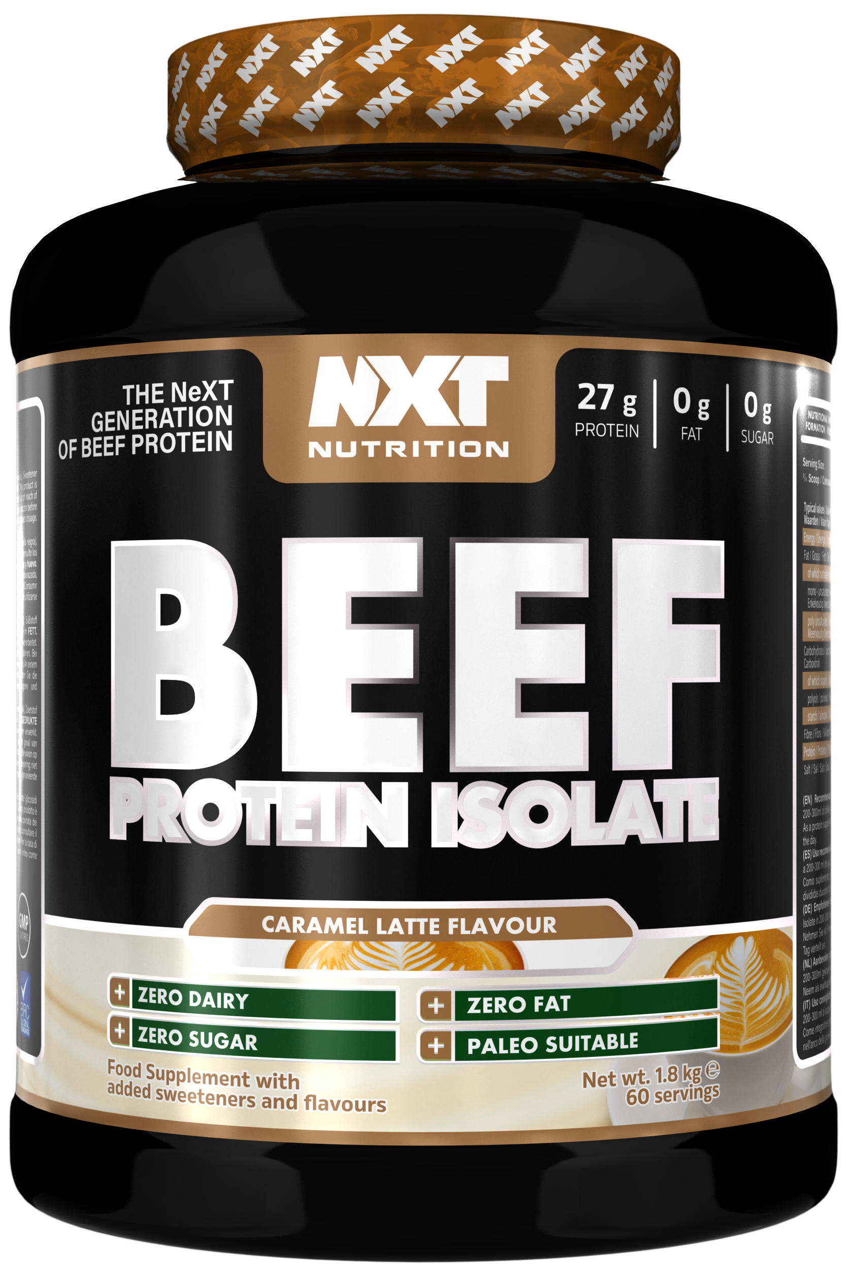 Beef Protein Isolate 1,8kg, Caramel Latte