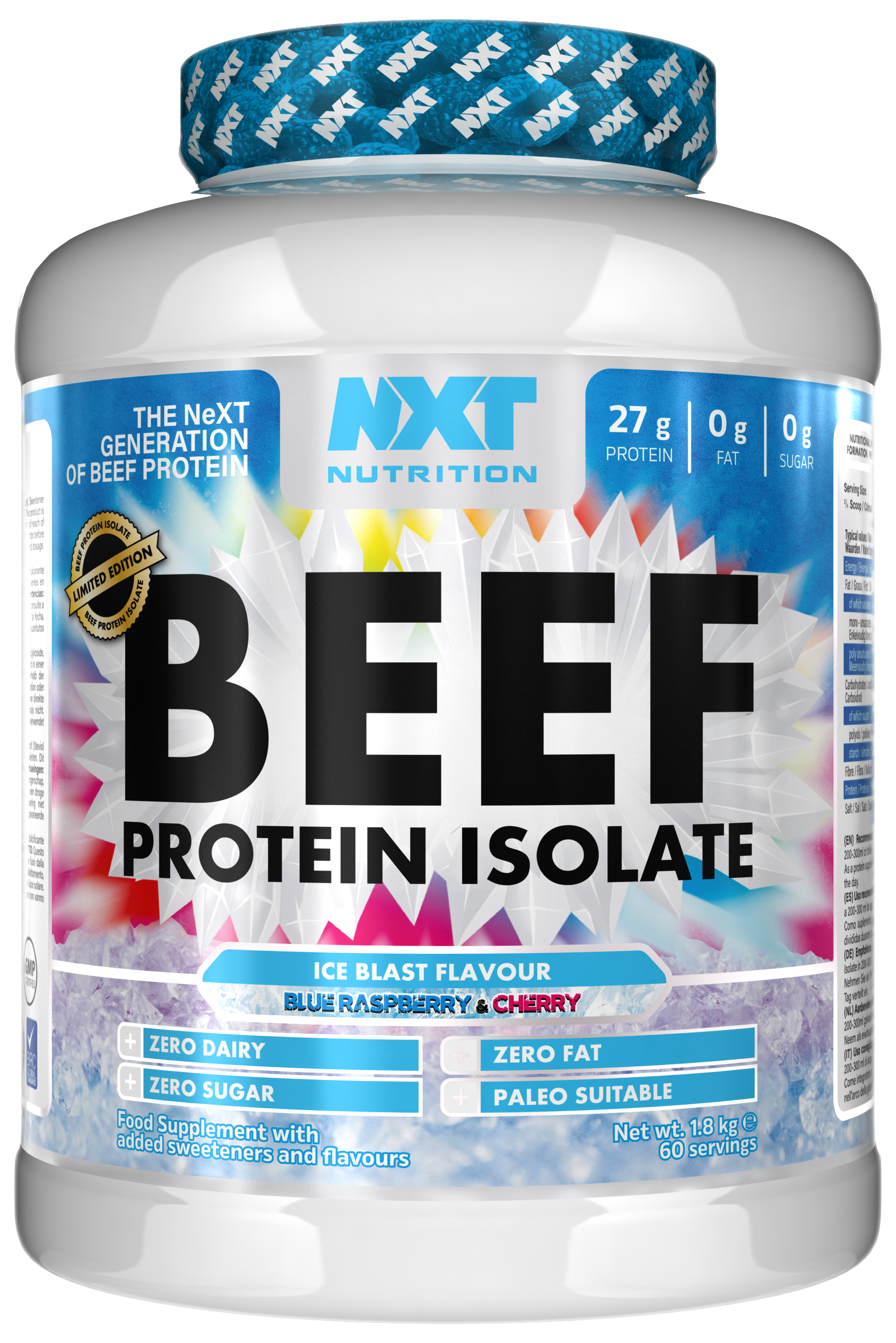 Beef Protein Isolate 1,8kg, Ice Blast & Cherry