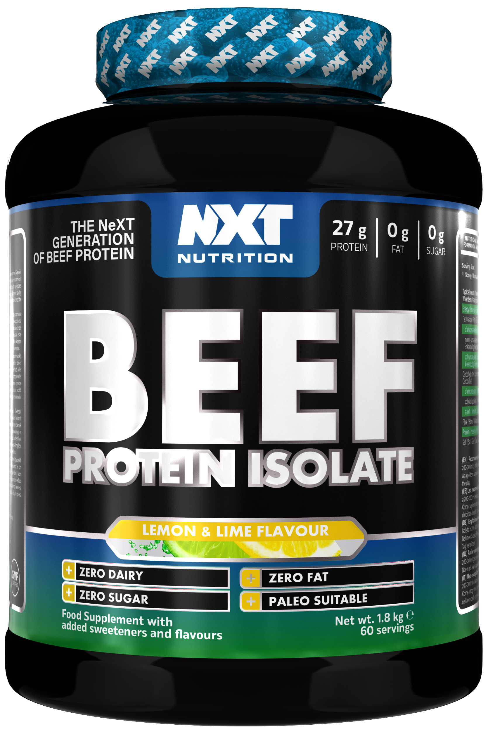 Beef Protein Isolate 1,8kg, Lemon Lime