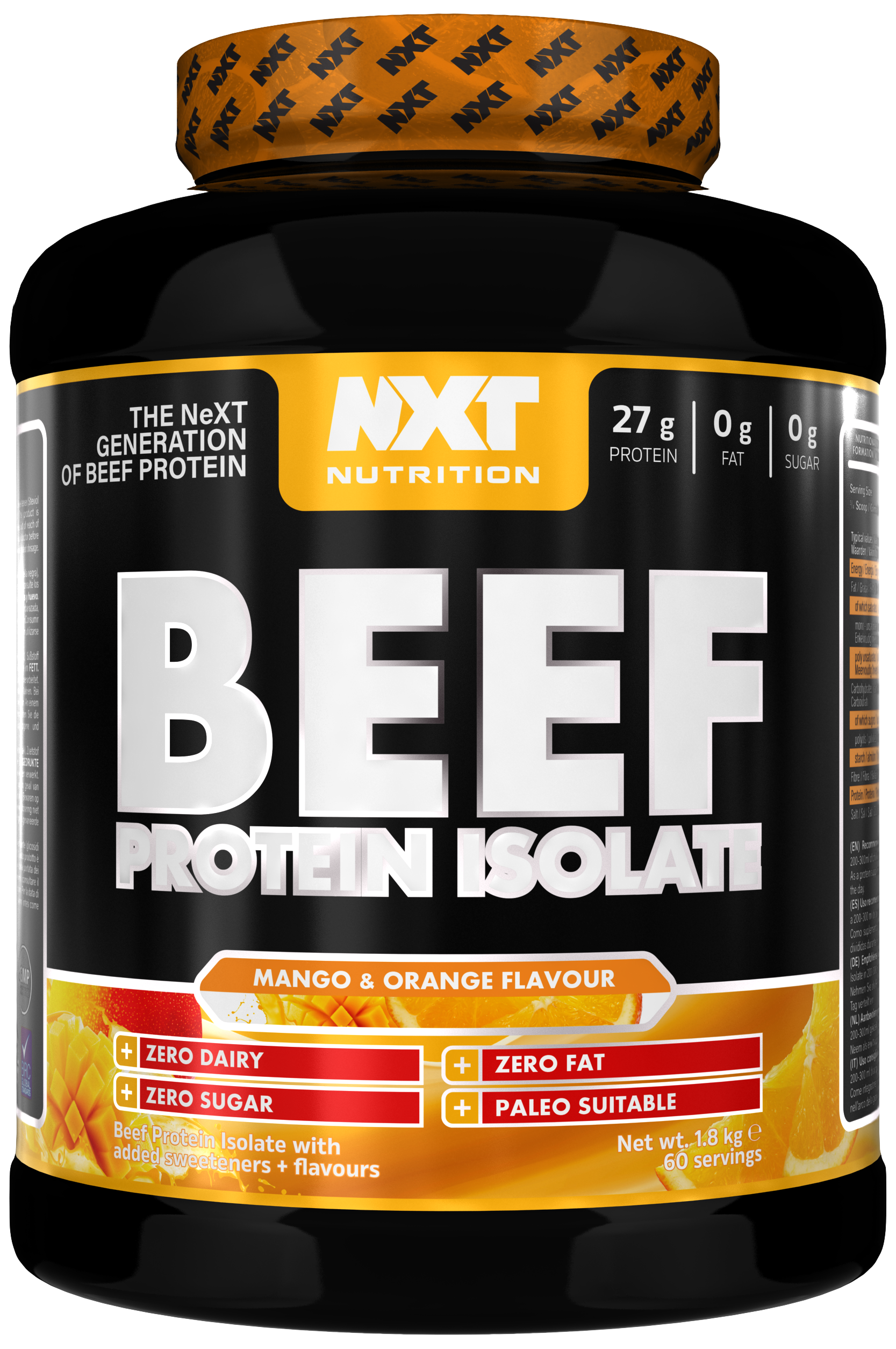 Beef Protein Isolate 1,8kg, Mango Orange