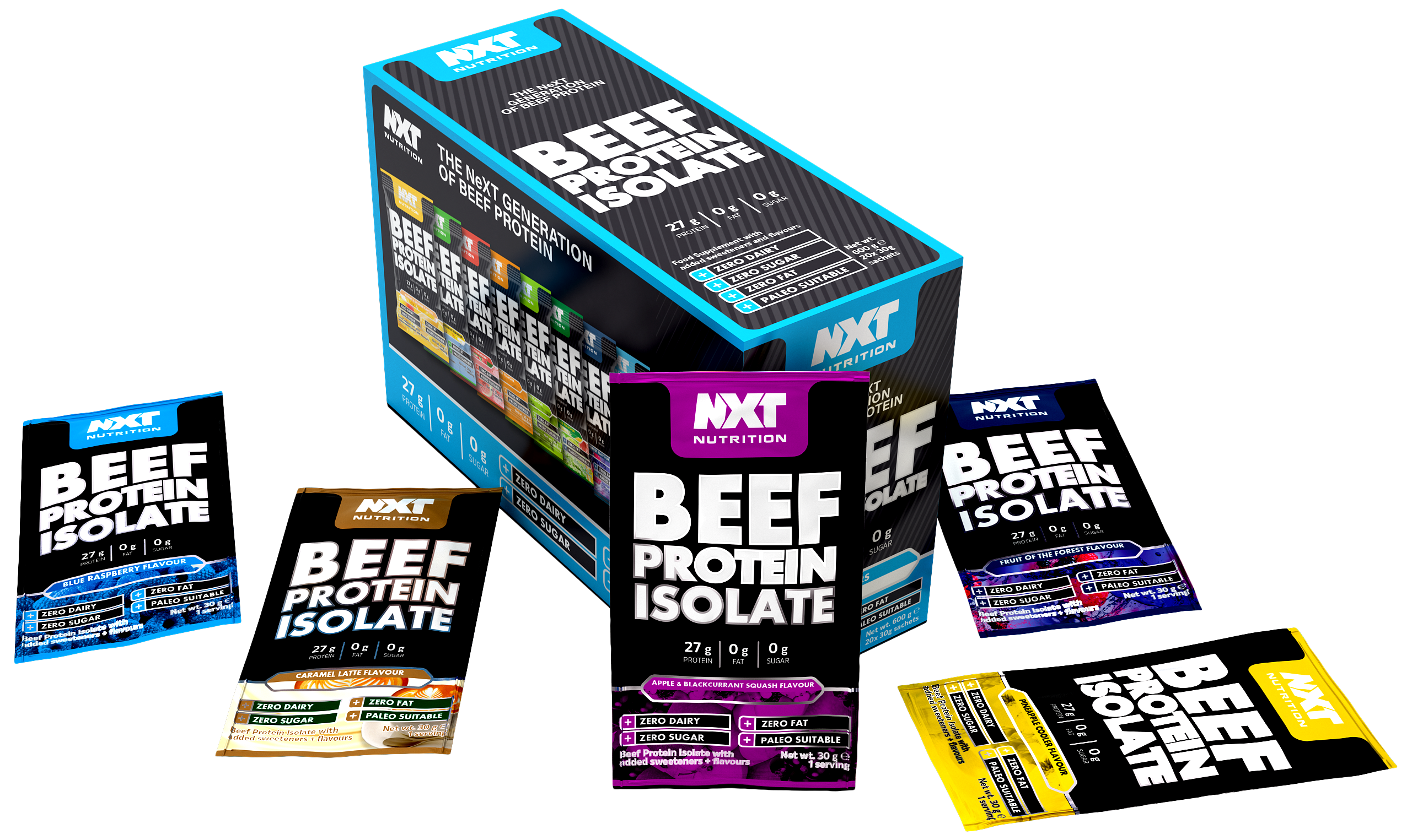 Beef Protein Isolate 20x30g (20 forskjellige smaker)