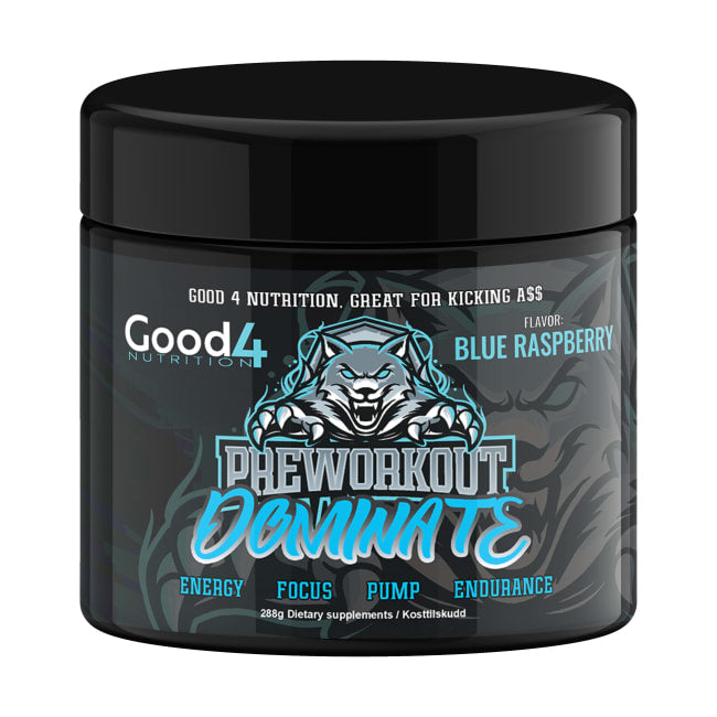 Dominate PWO, Blue Raspberry, 36 servings