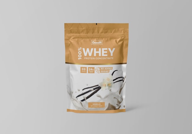 100% Whey Protein, 1kg Vanilje (Good4Nutrition)