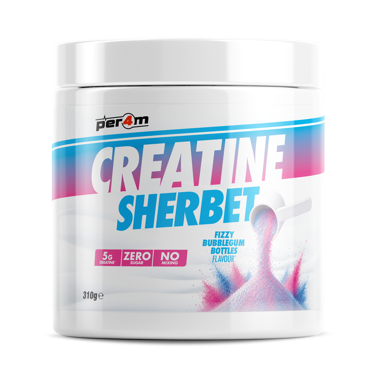 Per4M Creatine Sherbet 310g Fizzy Bubblegum