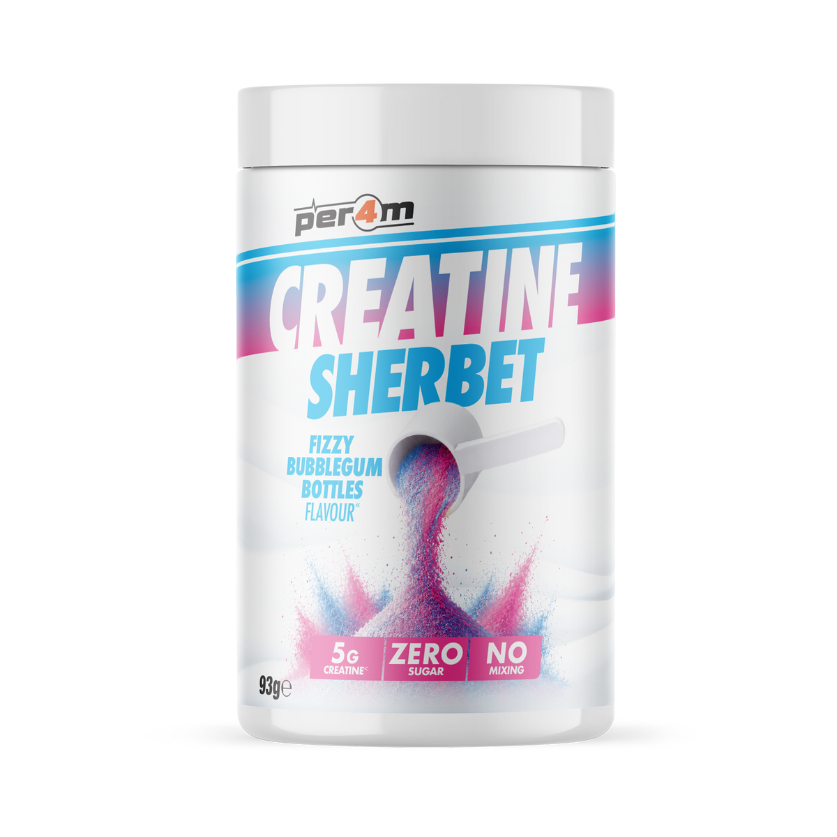 Per4M Creatine Sherbet 93g Fizzy Bubblegum