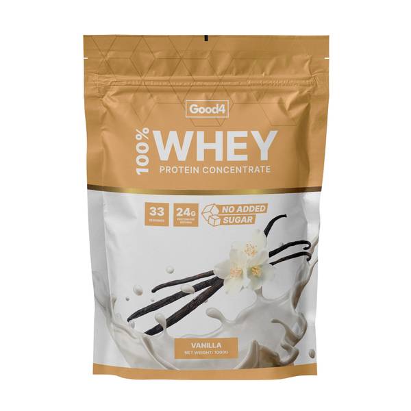 100% Whey Protein, 1kg Vanilje (Good4Nutrition)