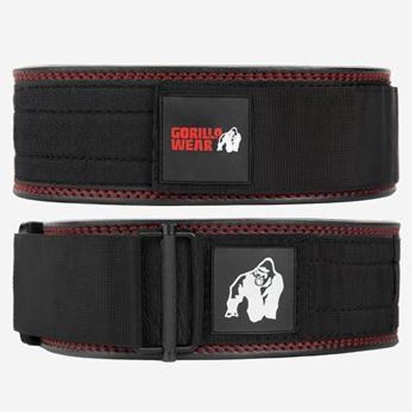 Gorilla Wear 4 Inch Premium Leather Lifting Belt, Black