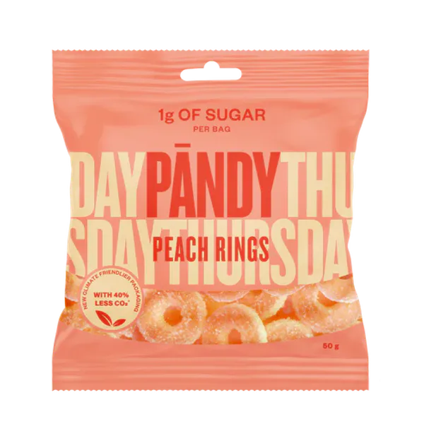 Pandy Candy, 50g x 14stk, Peach Rings