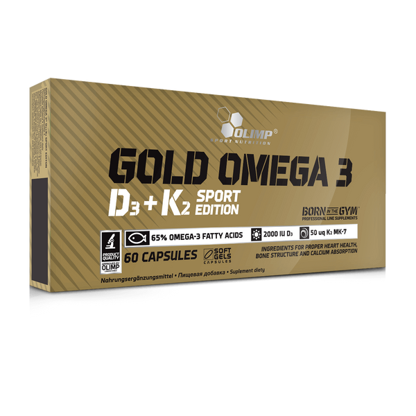 Olimp Gold Omega 3, D3+K2 Sport Edition, 60 caps