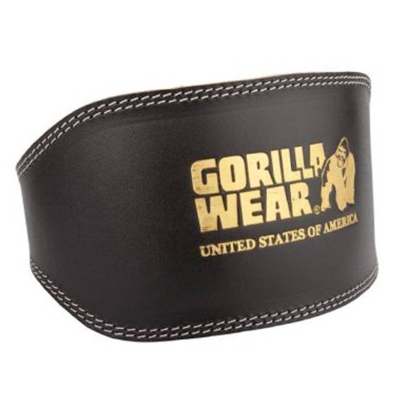 Leather padded belt (15cm), Black/Gold