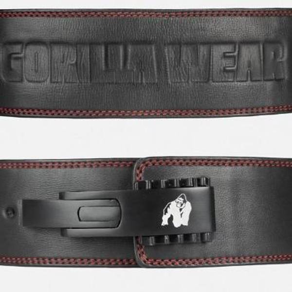 Gorilla Wear 4 Inch Premium Leather Lever Belt, Black